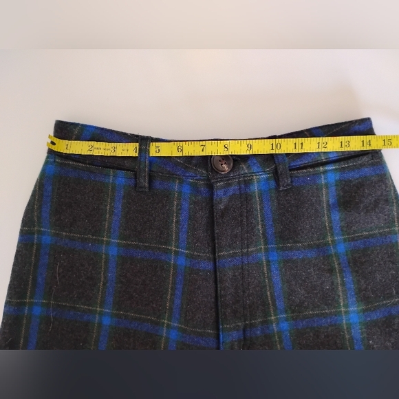 ROLLA'S Wool Blend Plaid Pants High Waist Wide Leg Blue Gray Size 29 - Picture 13 of 17